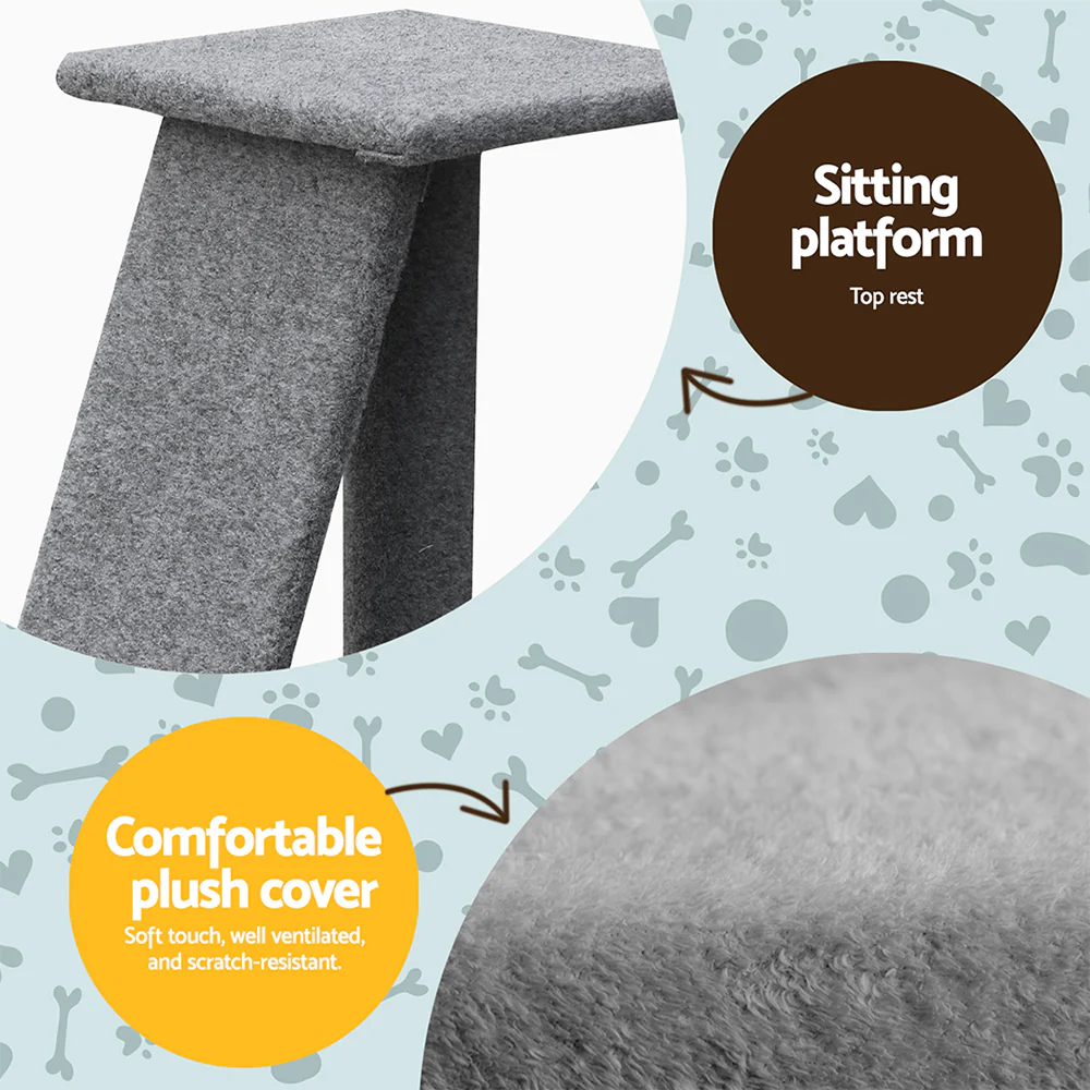 Cat Tree Trees Scratching Post Scratcher Tower Condo House Climb 82cm - Grey - Nurns