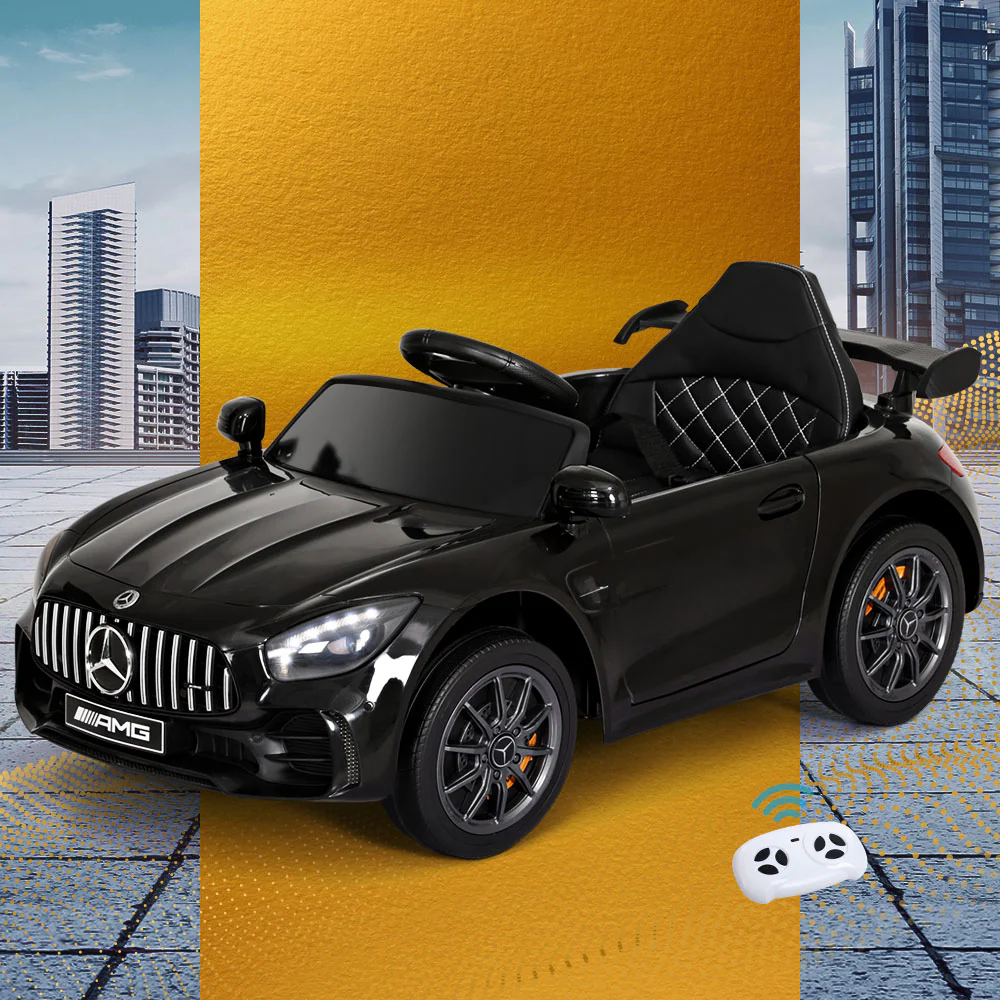Kids Ride On Car Mercedes-Benz AMG GTR Electric Toy Cars 12V - Black - Nurns