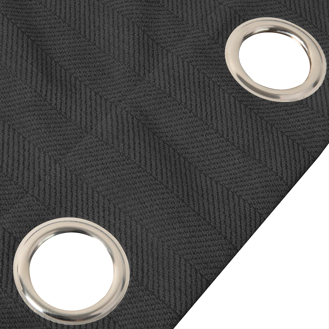 Set of 2 132x250 Blockout Curtains Chenille - Dark Grey - Nurns