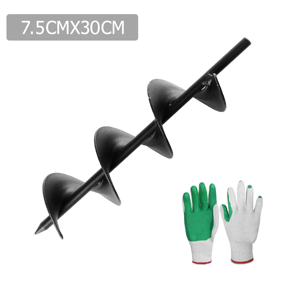 Power Garden Auger Small Earth Planter 75x300Mm Black - Nurns