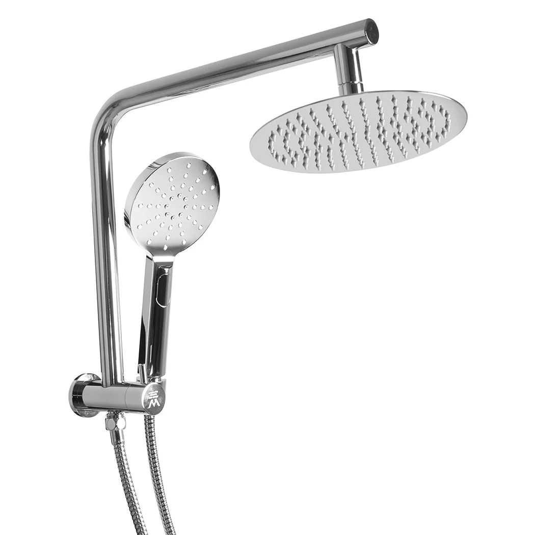 High Pressure Shower Head Set Rain Round - Silver - Nurns