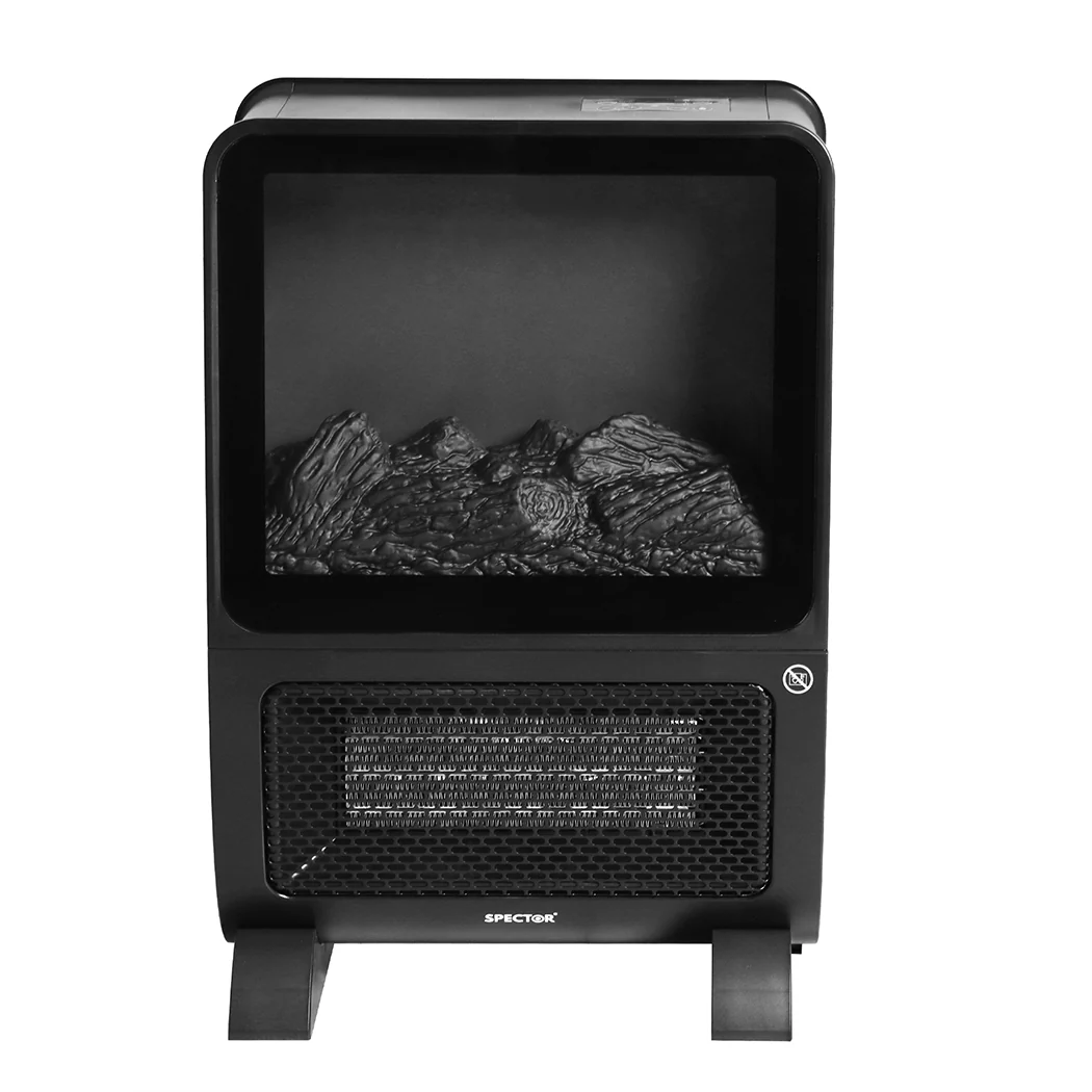 Electric Heater Fireplace Portable 3D Flame Remote Overheat Home 2000W - Nurns