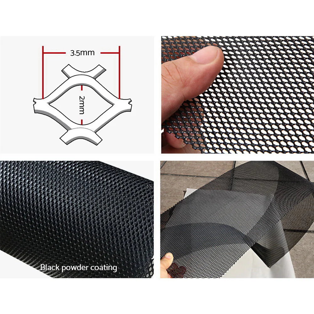 Set of 60 Gutter Guard Guards Aluminium Leaf Mesh 100x20cm Brush DIY Deluxe Garden 60M - Black - Nurns