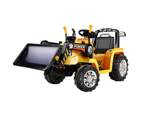 Kids Ride On Bulldozer Digger Electric Car - Yellow - Nurns