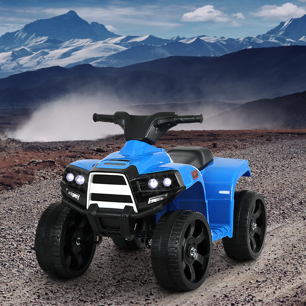 Kids Ride On ATV Quad Motorbike Car 4 Wheeler Electric Toys Battery - Blue - Nurns