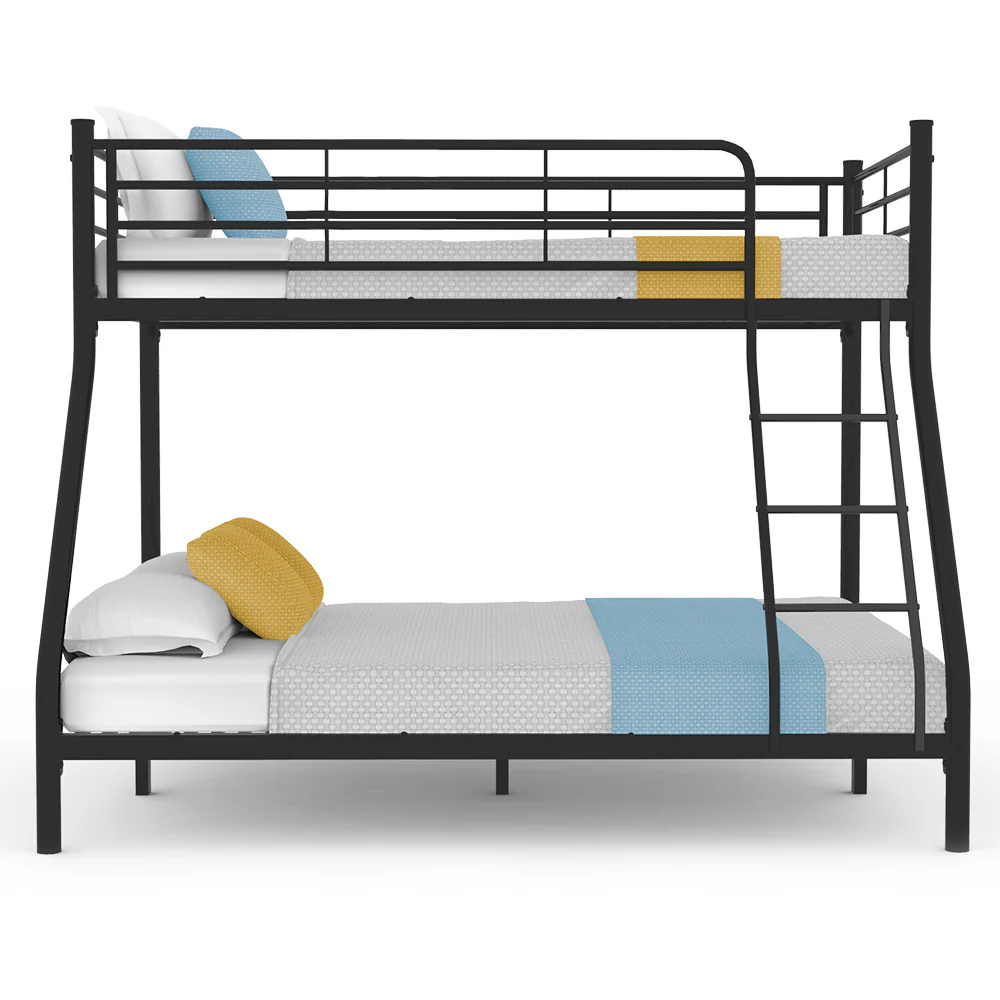 Maia Metal over Bunk Bed Frame - Matte Dark Grey Double - Nurns