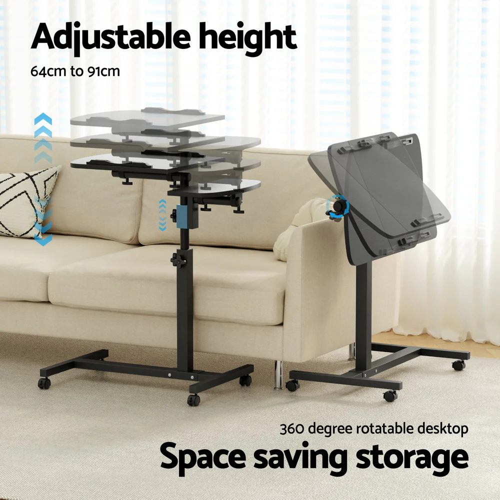 Artiss Laptop Desk Table Fan Cooling Black 60cm - Nurns