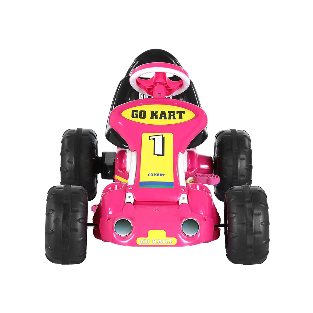 Kids Pedal Go Kart Ride On Toys Racing Car Plastic Tyre - Pink - Nurns