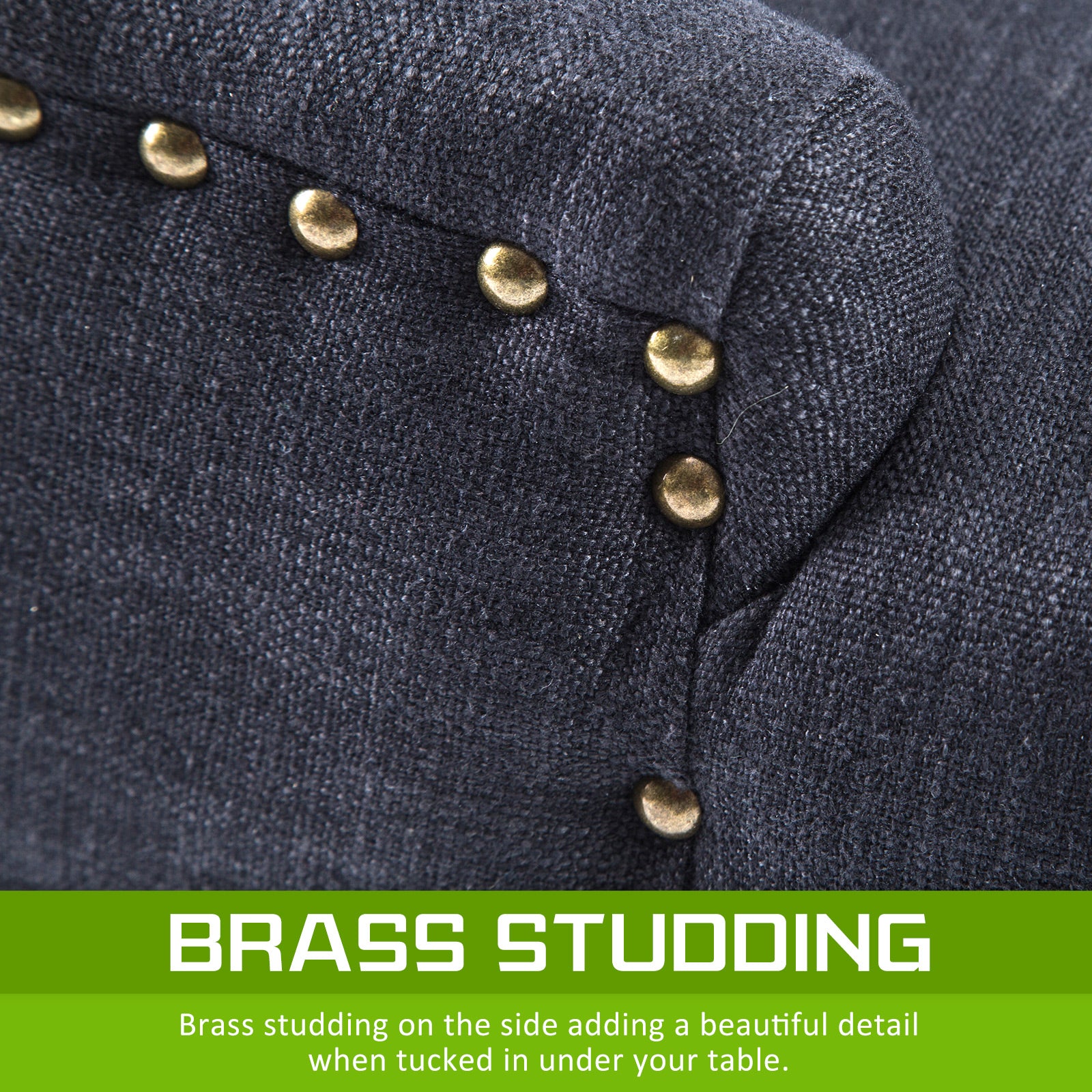 Sybil Set of 2 French Provincial Dining Chair Oak Leg - Black - Nurns