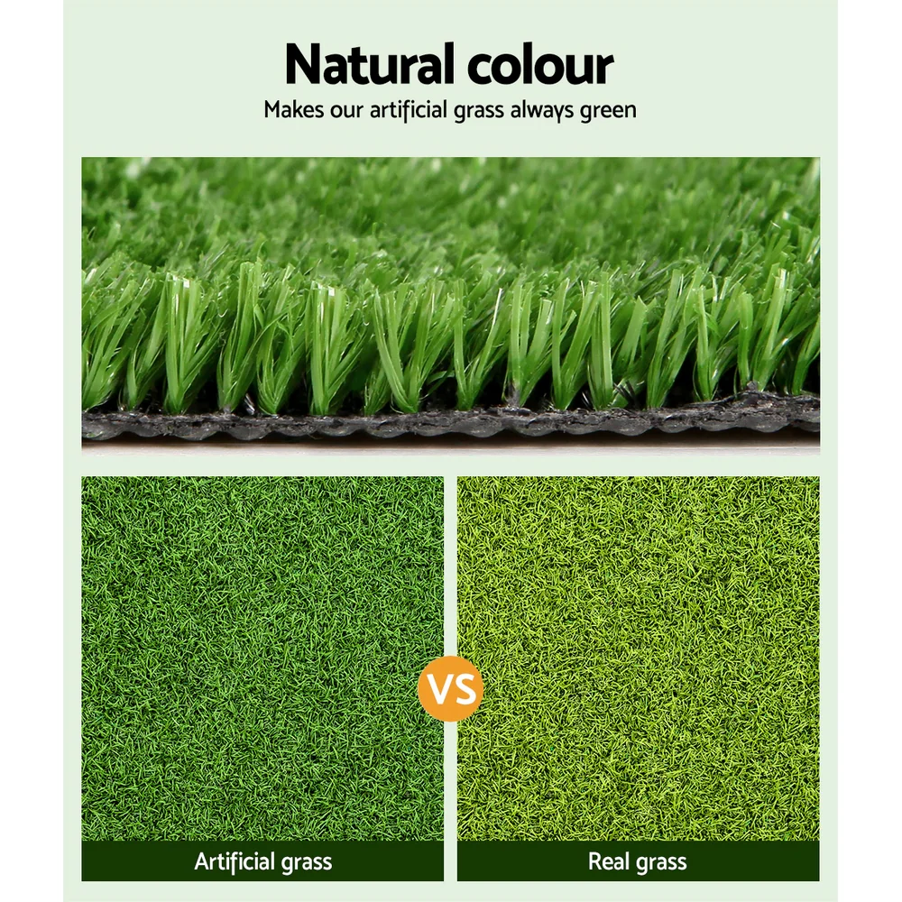 Primeturf Artificial Grass 1mx10m 17mm Synthetic Fake Lawn Turf Plant Plastic Olive - Nurns