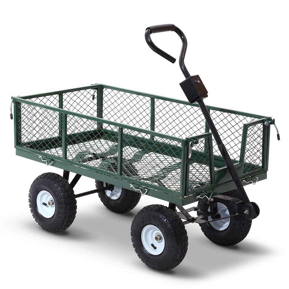 Mesh Garden Steel Cart - Green - Nurns