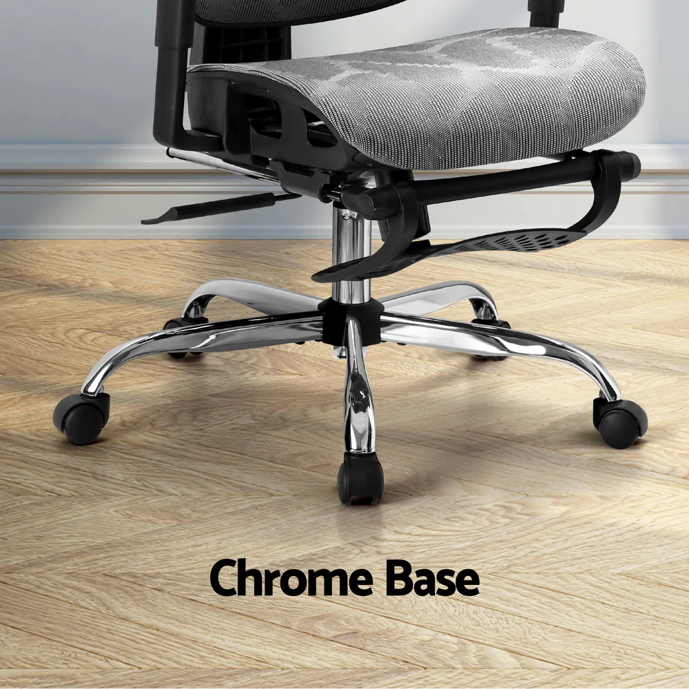 Artiss Ergonomic Office Chair Footrest Grey - Nurns