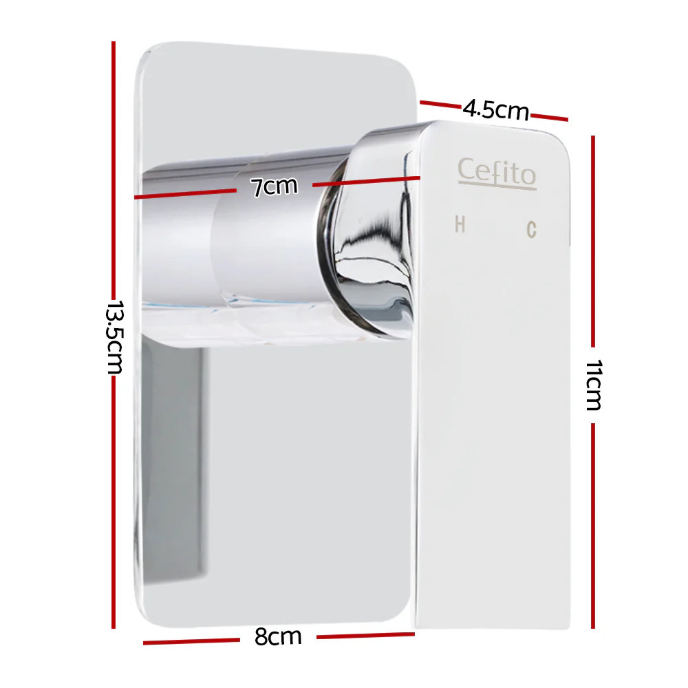 Shower Mixer Tap Wall Bath Taps Brass Hot Cold Basin Bathroom Chrome - Nurns