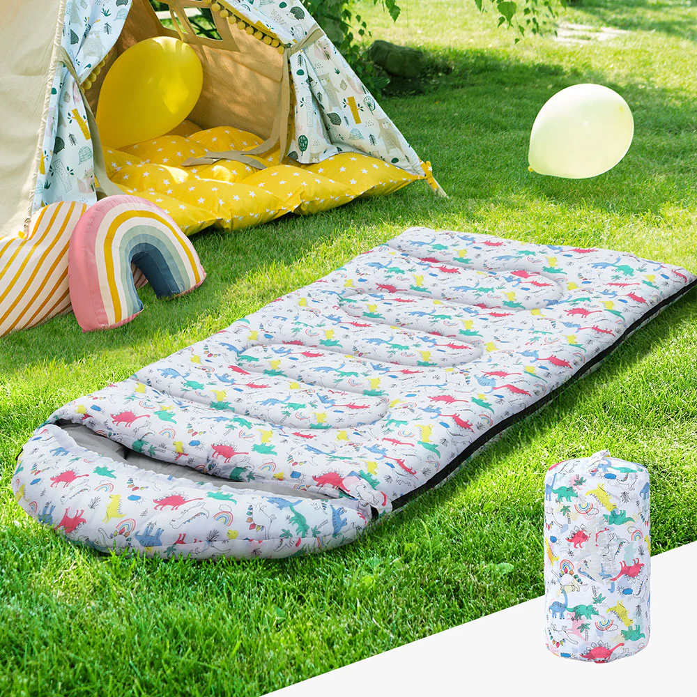 Sleeping Bag Kids Single Bags 180cm Thermal Camping Hiking - White - Nurns