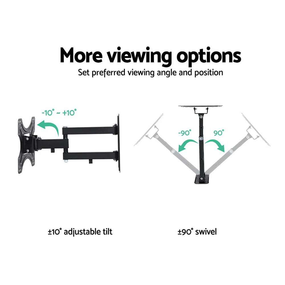 TV Wall Mount Bracket Tilt Swivel Full Motion 32 37 42 Inch Plasma Screen LCD - Nurns