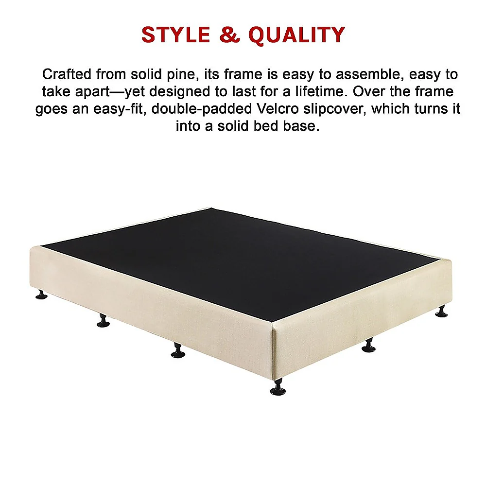 Aisha Ensemble Bed Base Linen Fabric - Natural Sand Queen - Nurns