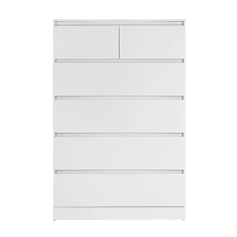 Artiss 6 Chest of Drawers - White - Nurns