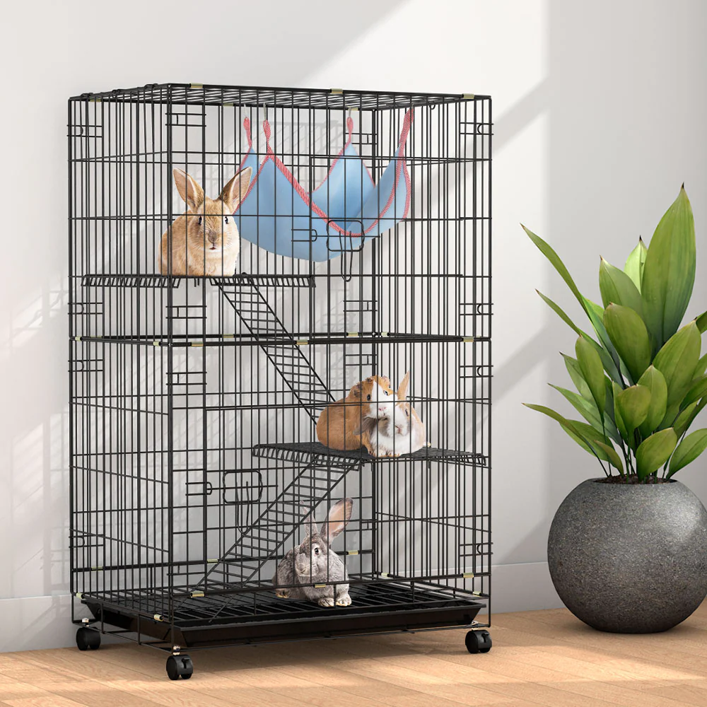 Rabbit Cage Indoor Hutch Guinea Pig Bunny Ferret Hamster Pet Cage Outdoor - Nurns