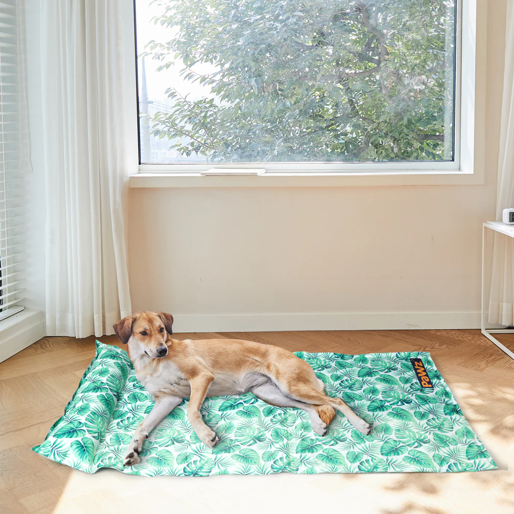 LARGE Dog Beds Pet Cooling Mat Gel Non-Toxic - Green - Nurns