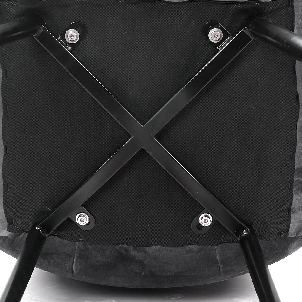 Ramsey Set of 4 Dining Chairs Velvet Horizontal Slope - Grey - Nurns