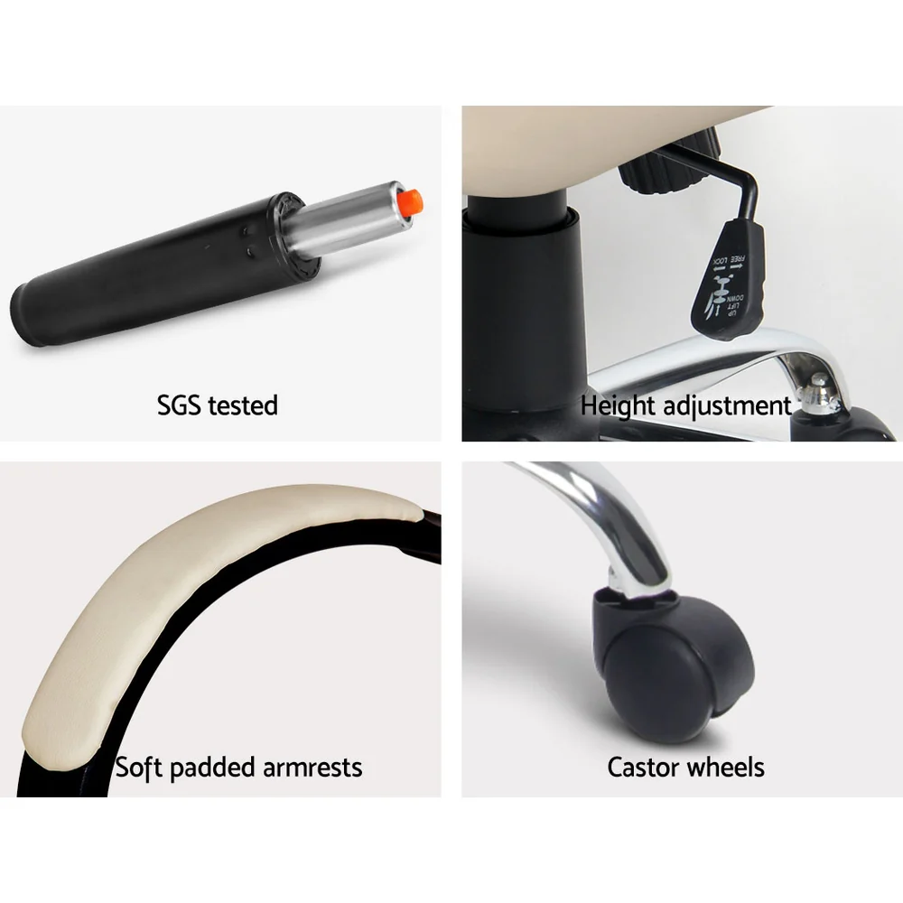 Artiss Executive Office Chair Leather Tilt Beige - Nurns