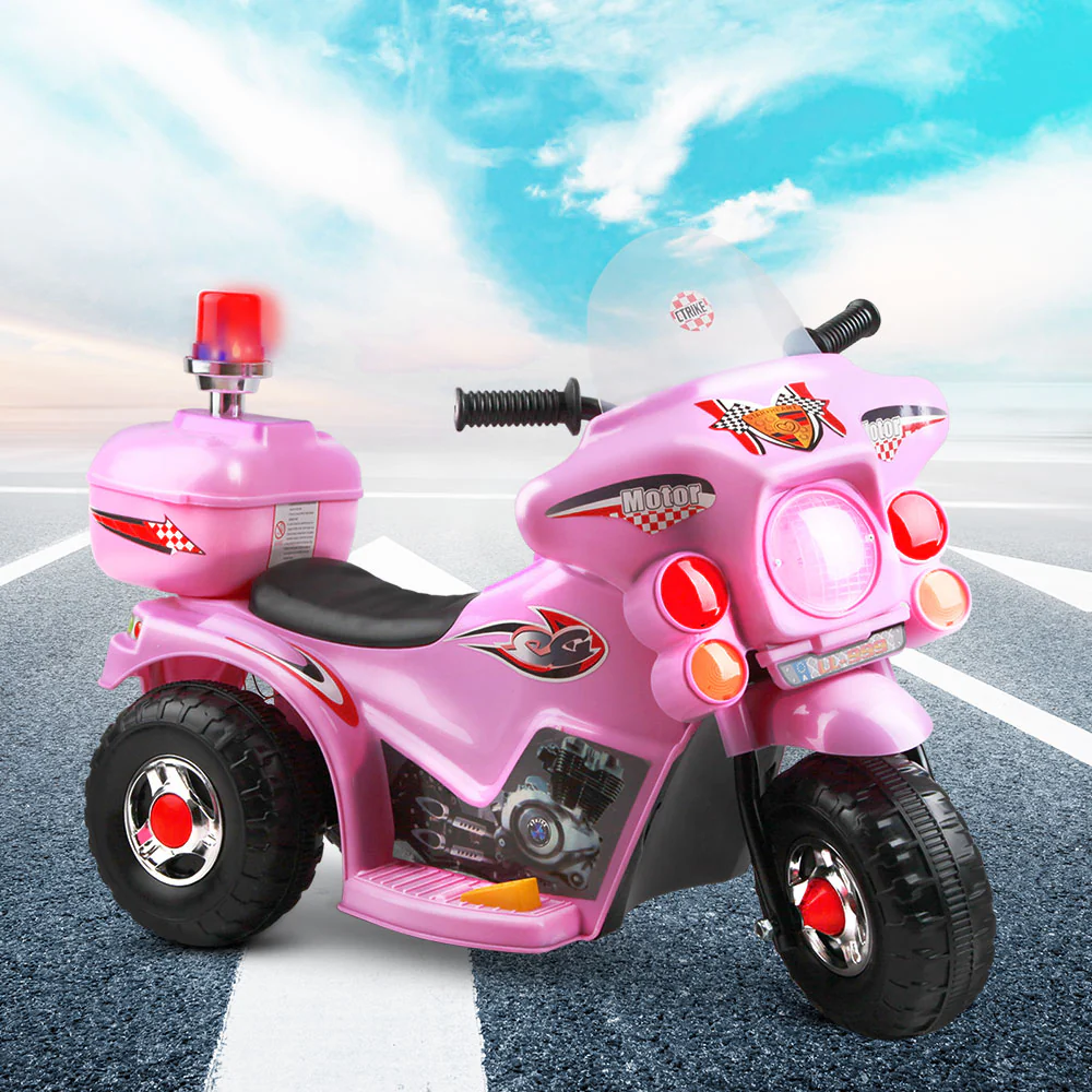 Kids Ride On Motorbike Motorcycle Car - Pink - Nurns