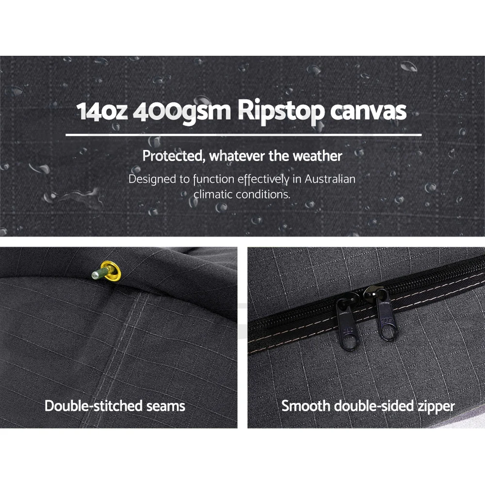 Double Swag Camping Swags Canvas Free Standing Dome Tent Dark Grey 4CM - Nurns