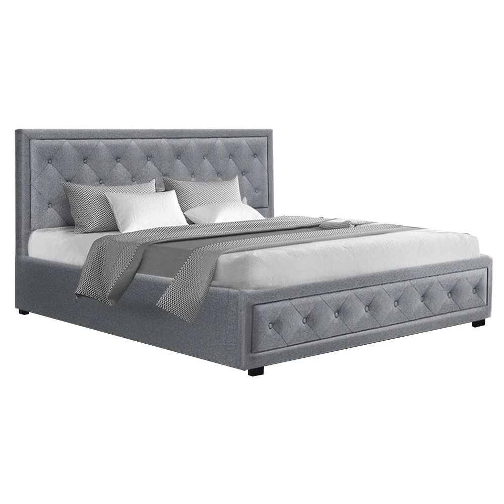 Amethyst Bed & Mattress Package with 34cm Mattress - Grey King - Nurns