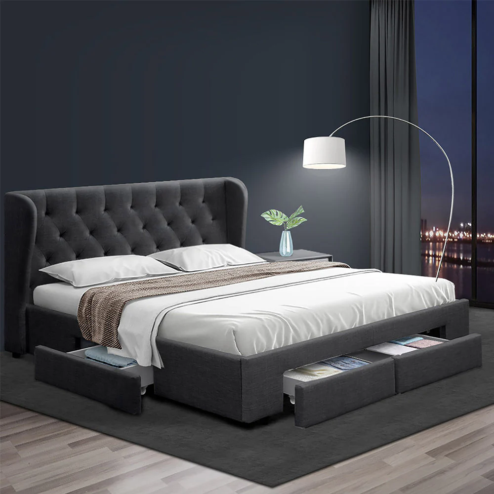 Agate Bed & Mattress Package - Charcoal Queen - Nurns