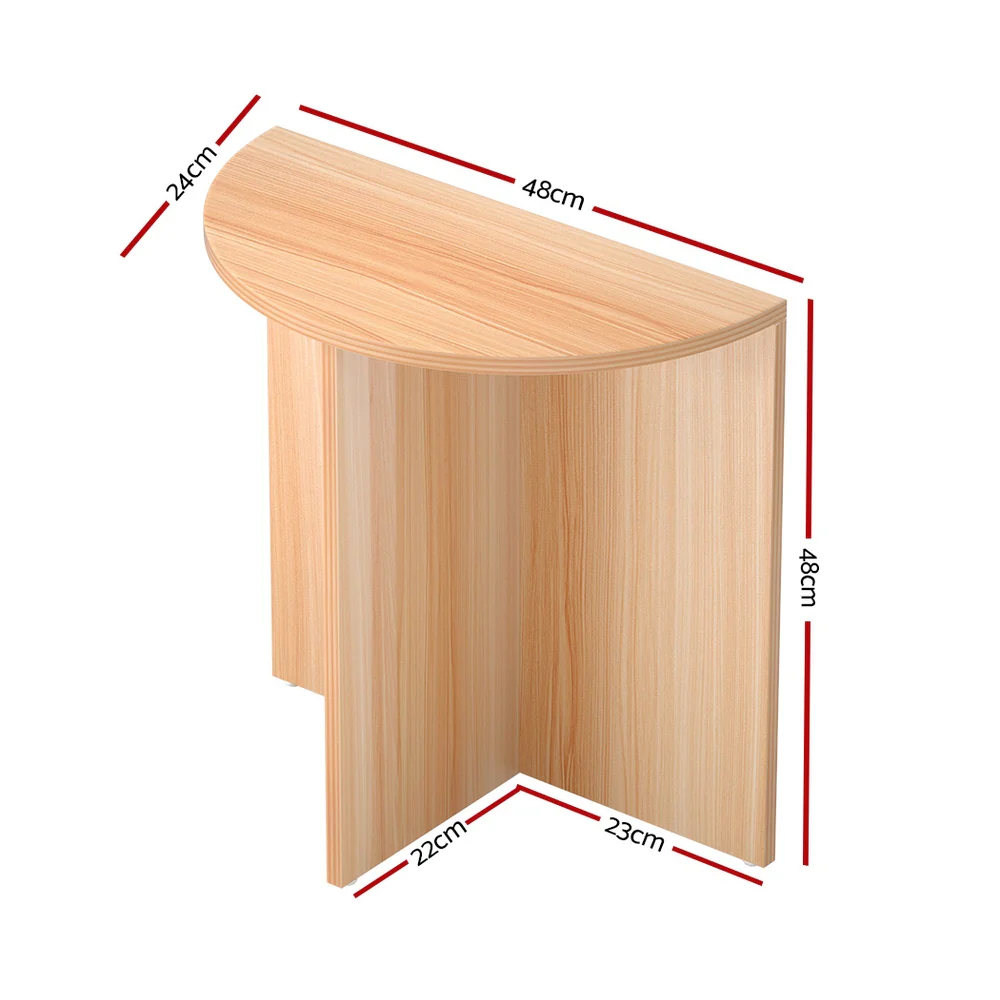 Ismenias 48cm Semi-circle Side End Table- Pine - Nurns