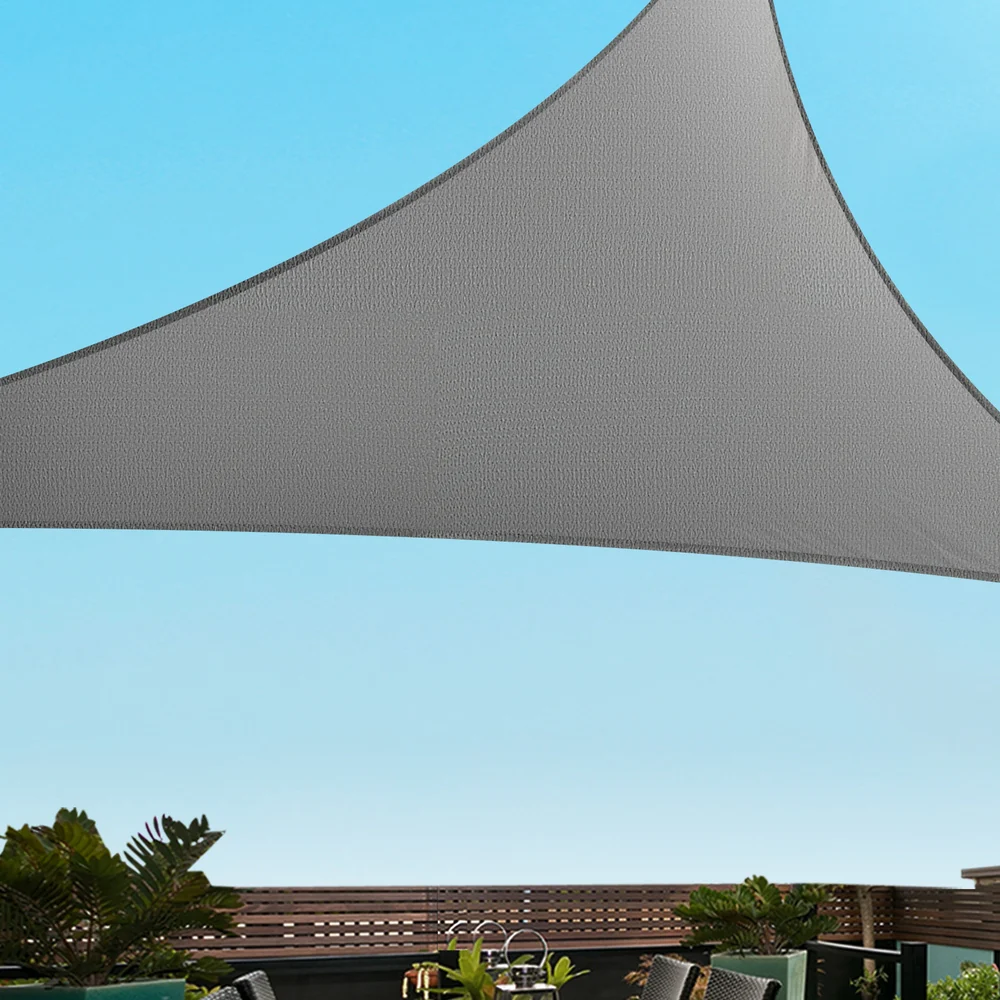 Instahut Shade Sail Cloth Shade cloth Canopy Triangle 280gsm 5x5x7.1m - Nurns