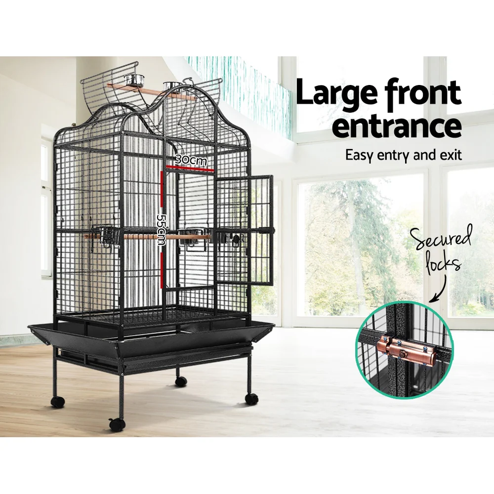 Bird Cage Pet Cages Aviary 168CM Large Travel Stand Budgie Parrot Toys - Nurns