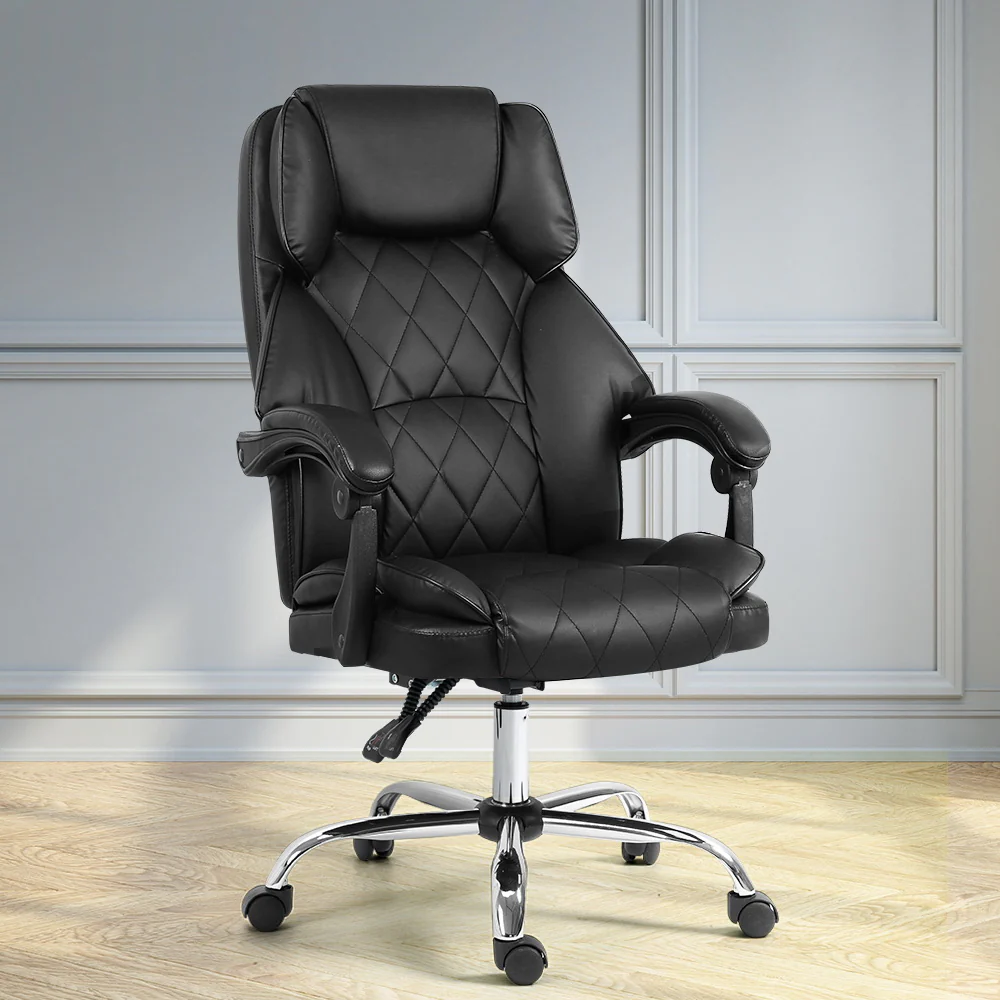 Artiss Executive Office Chair Leather Recliner Black - Nurns
