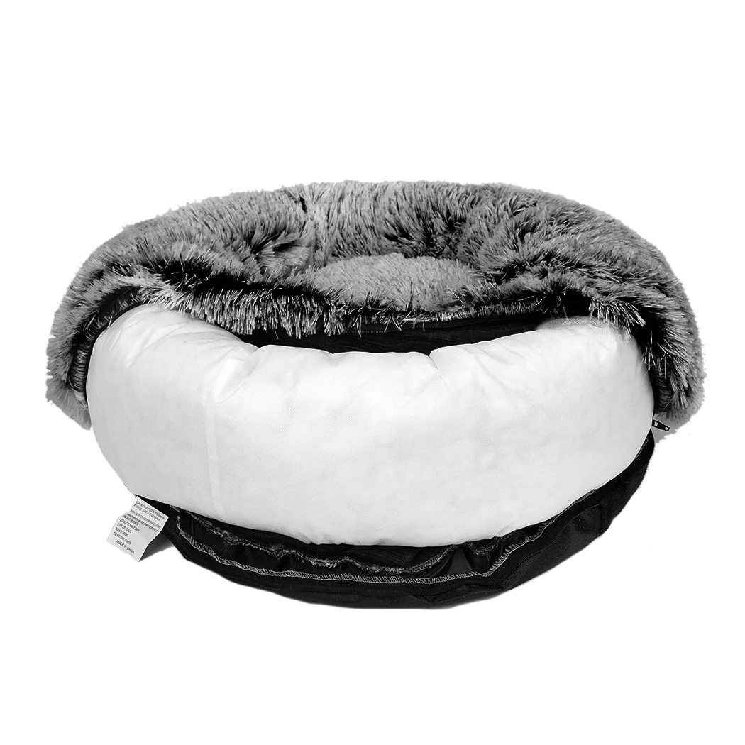 XLarge Dog Beds Pet Donut Nest Calming - Charcoal - Nurns