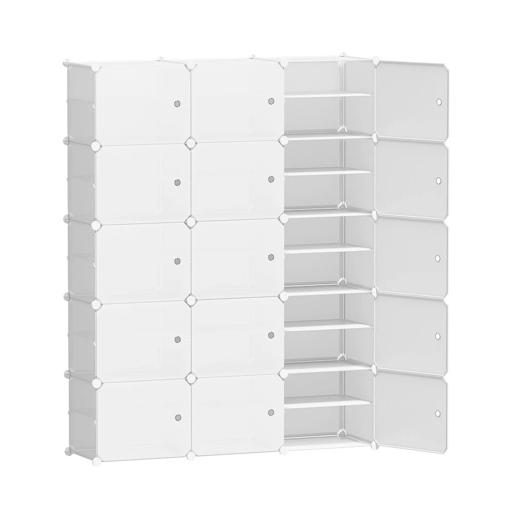 Artiss Shoe Rack Storage Cabinet DIY 15 Storage Cube Stackable White - Nurns
