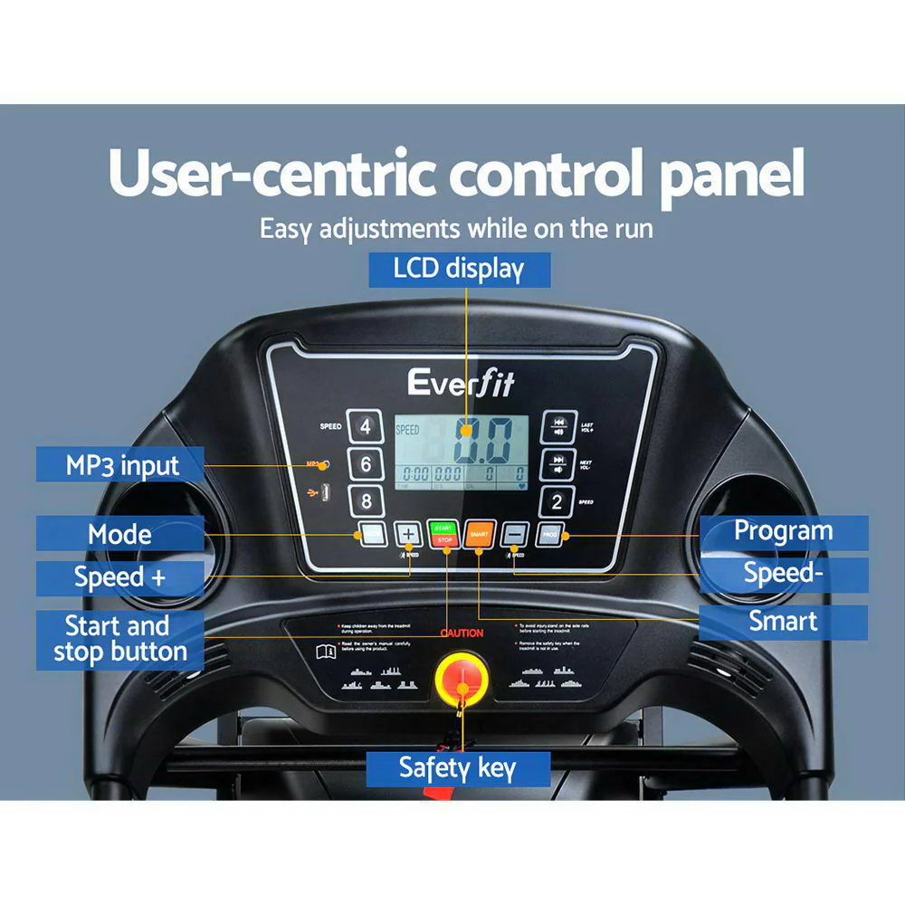 Everfit Treadmill Electric Home Gym Fitness Exercise Machine Foldable 400mm - Nurns