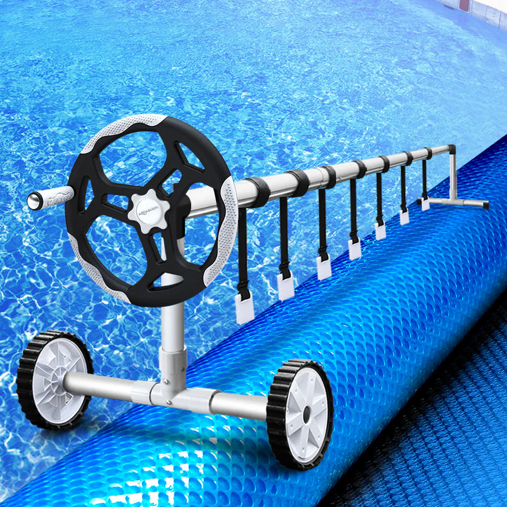 Solar Swimming Pool Cover Blanket Roller Wheel Adjustable 8X4.2M - Nurns