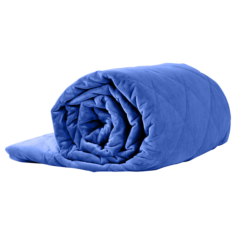Waverly Weighted Soft Blanket 9KG Adults Size Anti-Anxiety Gravity - Royal Blue - Nurns
