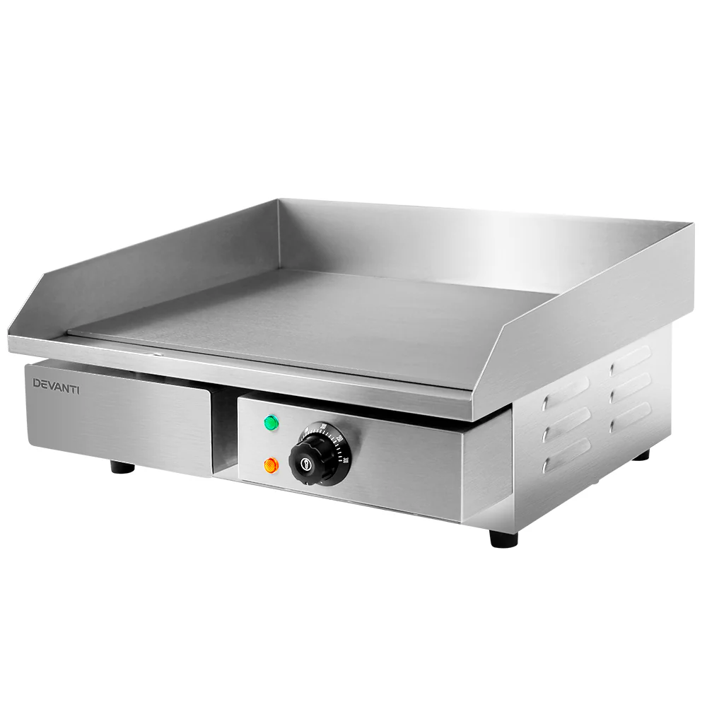 Commercial Electric Griddle 55cm BBQ Grill Plate 3000W - Nurns