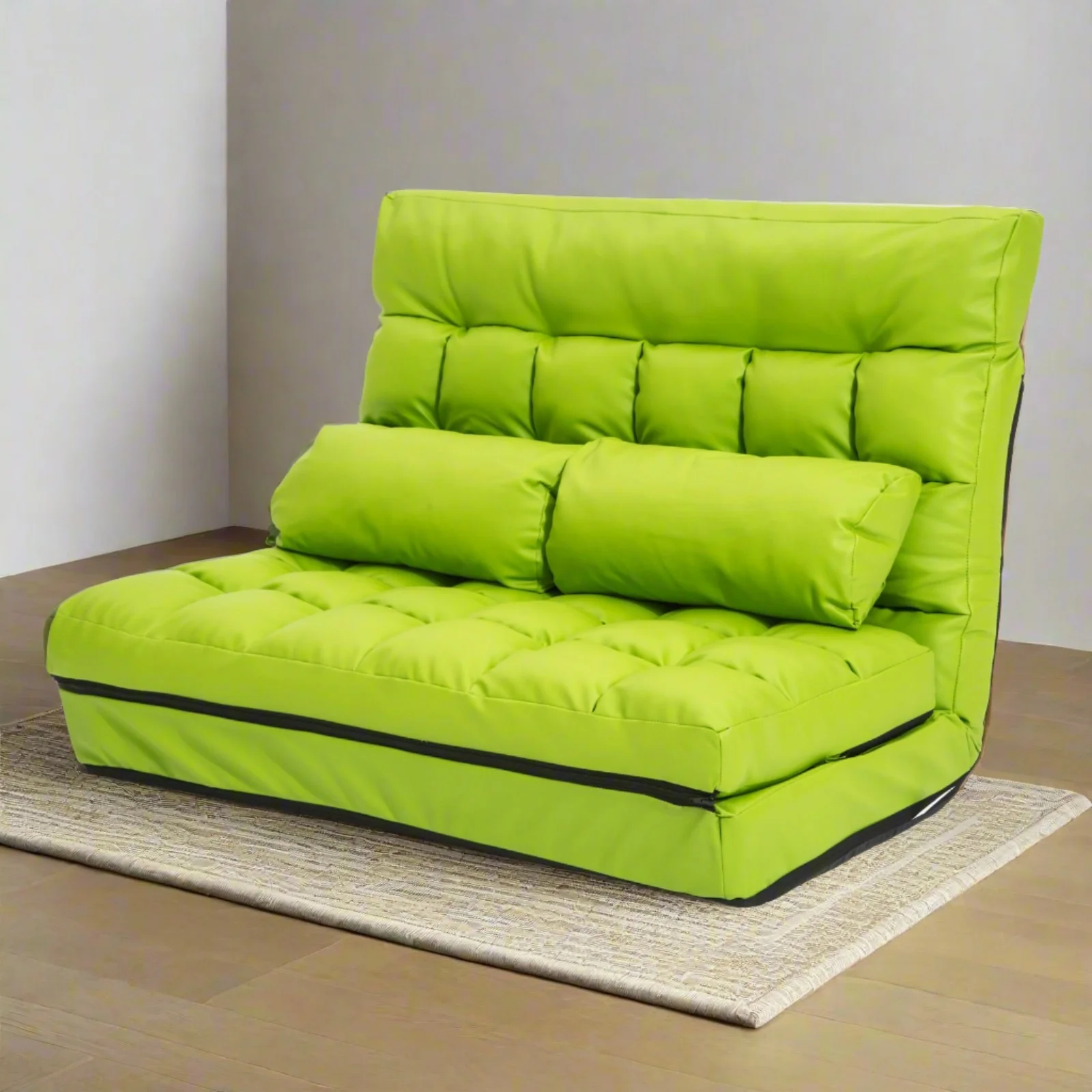 Merryn 2-Seater Lounge Couch Sofa Bed Double Seat Leather - Green - Nurns