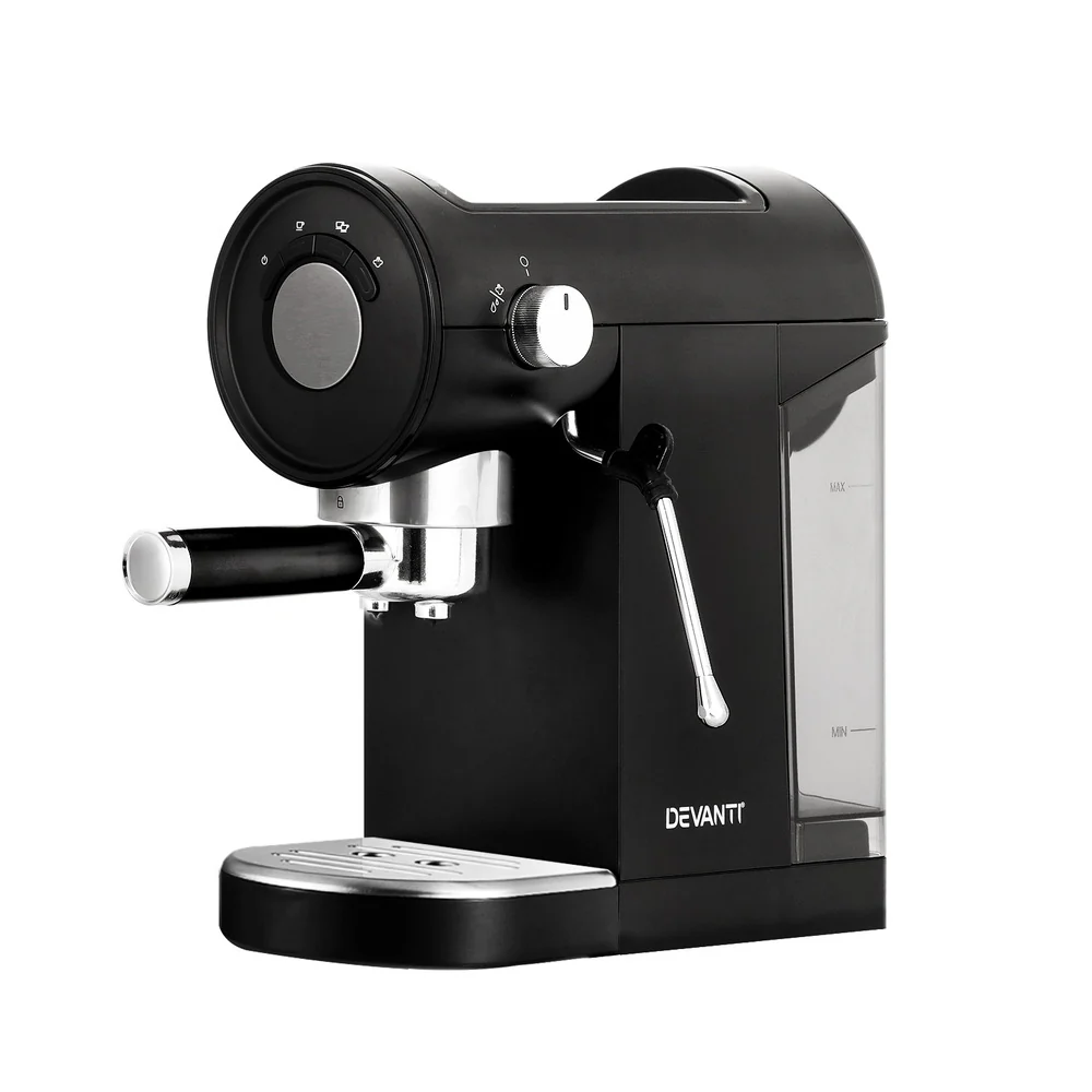 Devanti 20 Bar Coffee Machine Espresso Cafe Maker Black - Nurns