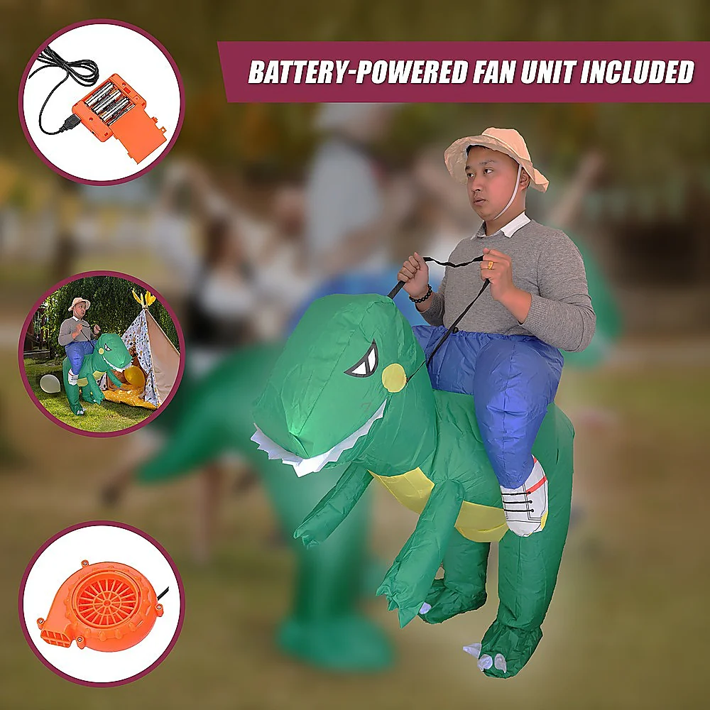 DINO Fancy Dress Inflatable Suit - Fan Operated Costume - Nurns