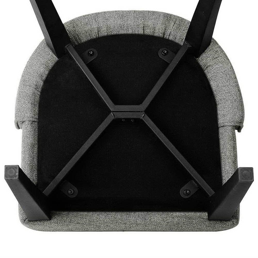 Kimber Set of 2 Dining Chairs Linen Fabric - Grey - Nurns