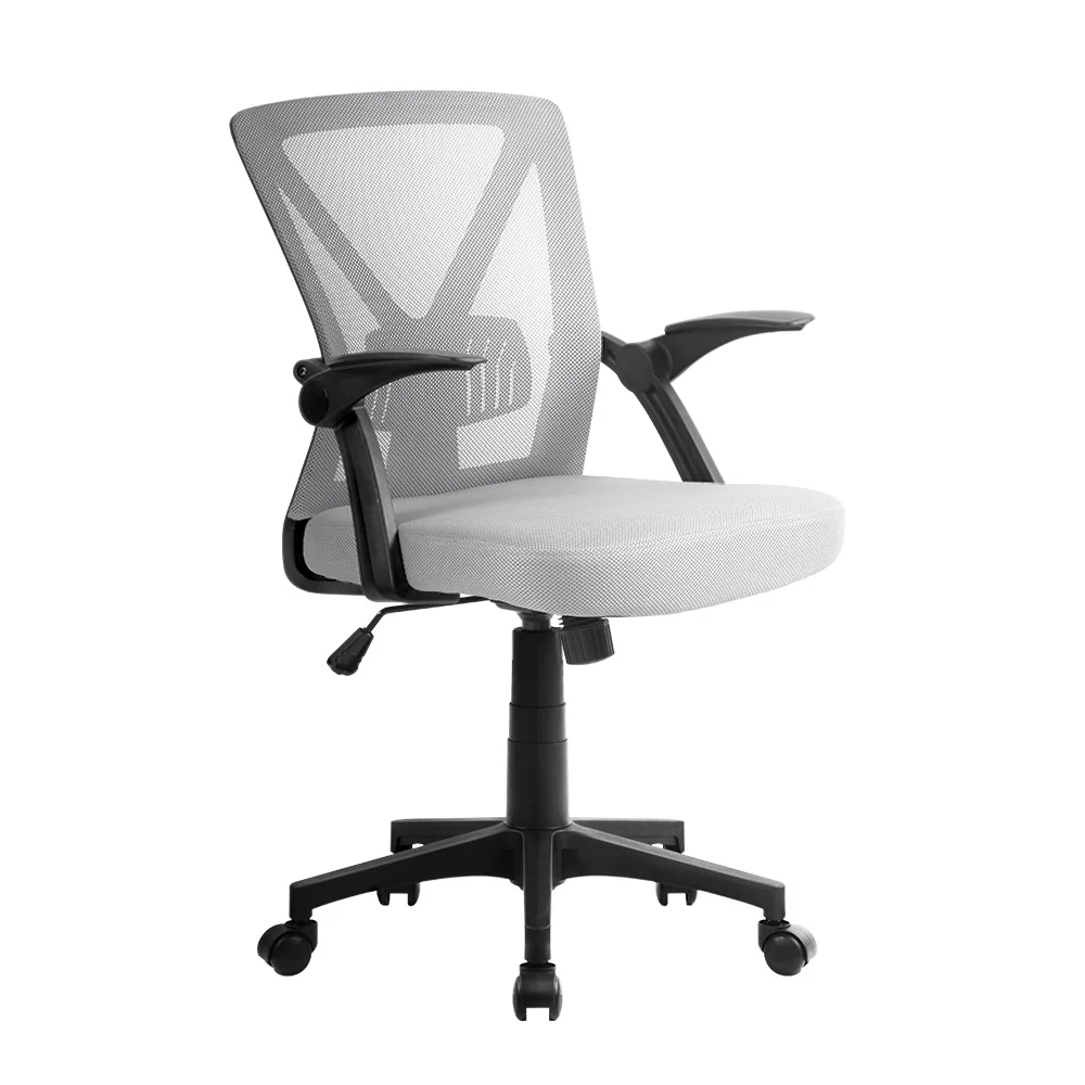 Artiss Mesh Office Chair Mid Back Grey - Nurns