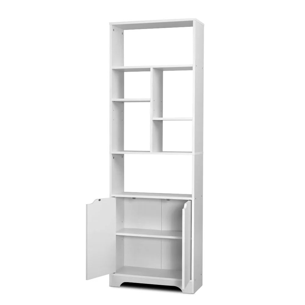 Artiss Bookshelf With Cabinet - Gina White - Nurns