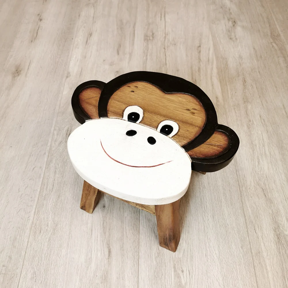 Kids Wooden Stool Monkey - Nurns