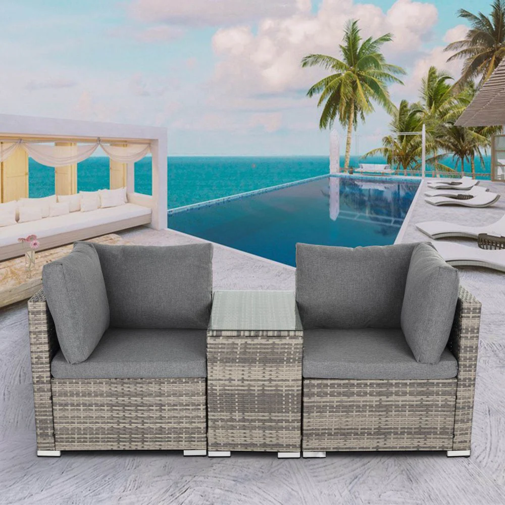 Rayleigh Grey Wicker End Table - Nurns