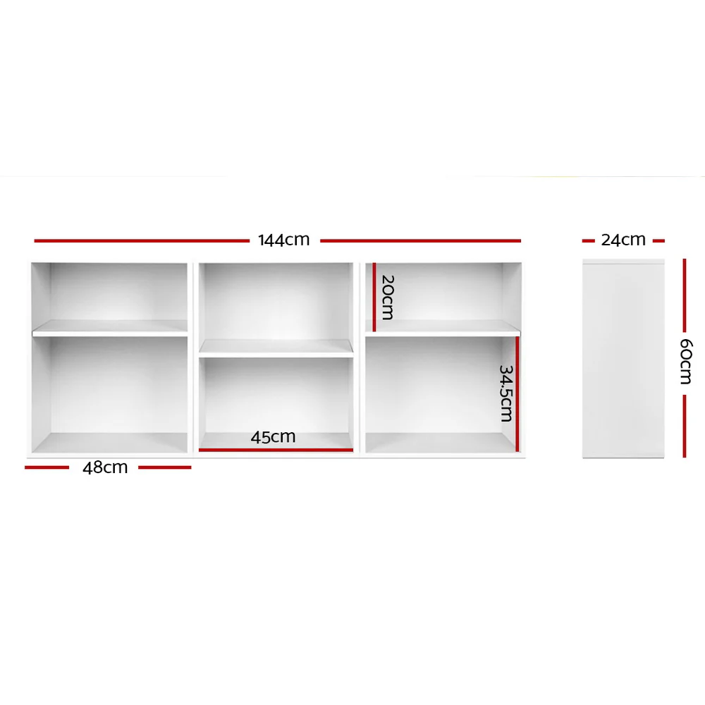 Artiss Bookshelf Set of 3 - Vena White - Nurns