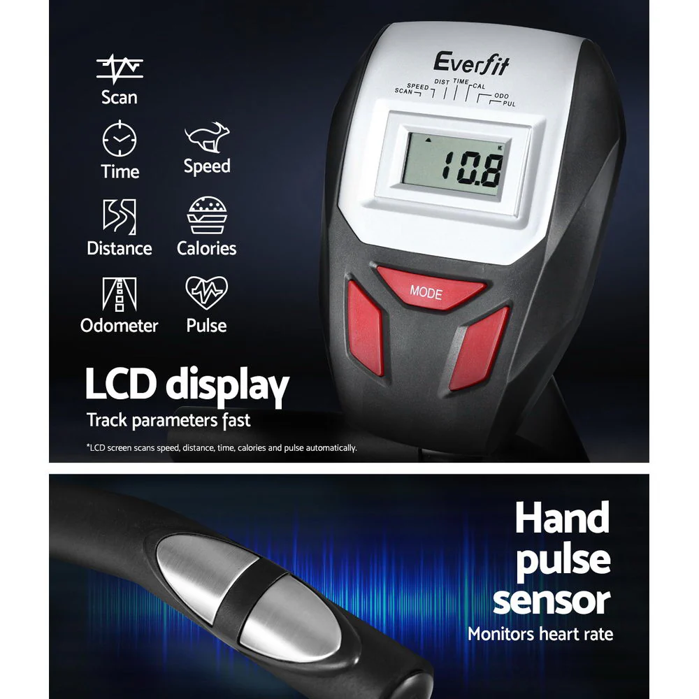 Everfit Exercise Bike Magnetic Recumbent Indoor Cycling Home Gym Cardio 8 Level - Nurns