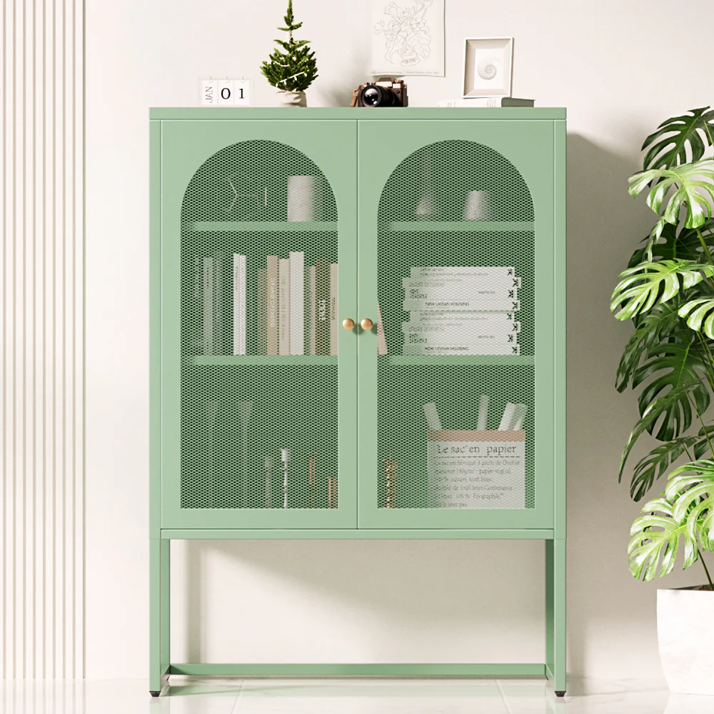 Kellen Metal Buffet Sideboard Cabinet - Green - Nurns